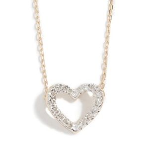 Adina Reyter 14k Tiny Pavé Open Folded Heart